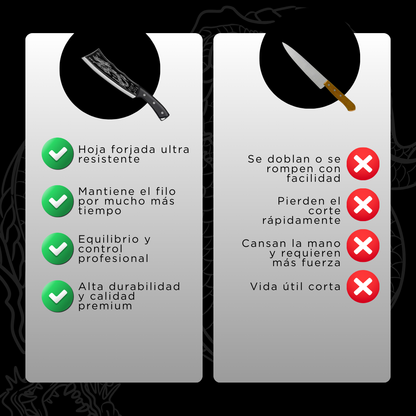 Cuchillo Japonés Shenlong™ de Acero Inoxidable / Robusto, Afilado y Duradero como Ningún Otro