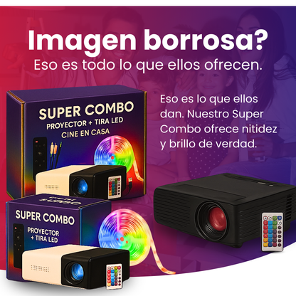 Combo Cine en Casa: Proyector + Smart LED Inteligente 1.5M GRATIS 🎁