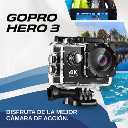 GO PRO HERO 3 + Equipo de Protecion y Soporte Para Casco GRATIS 🎁