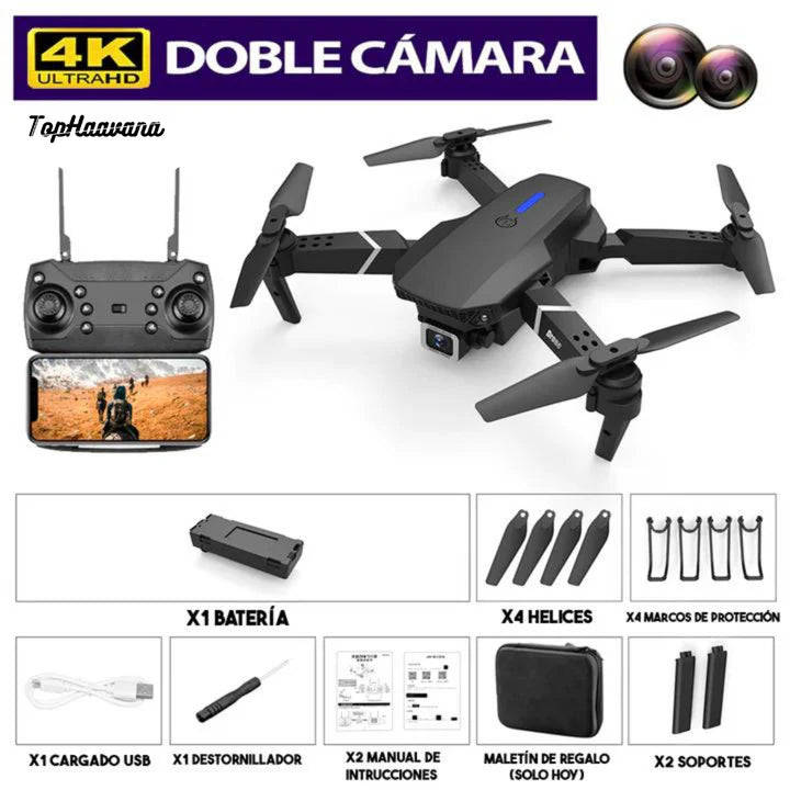 Combo Grabación: Dron Doble Camara 4k DroneXplorer™ 2X1 - Compra 1 y llévate 2